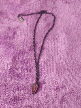 Sourpuss Black Chain Necklace with Red Coffin Charm